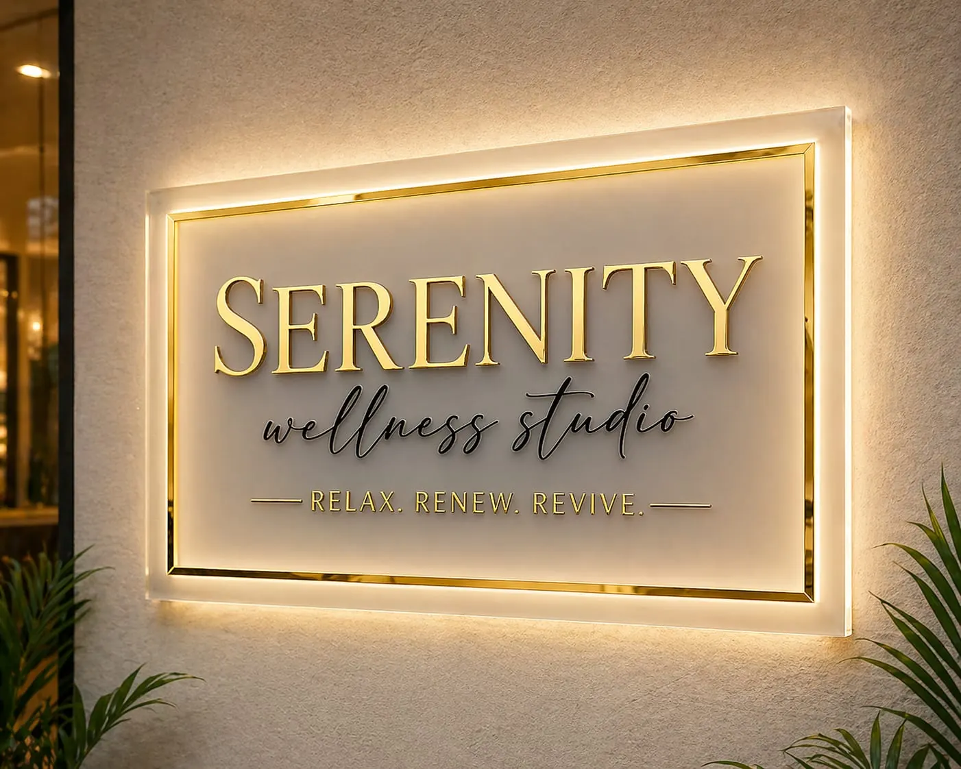 LED acrylic villa name board by Neelavarn Ajman