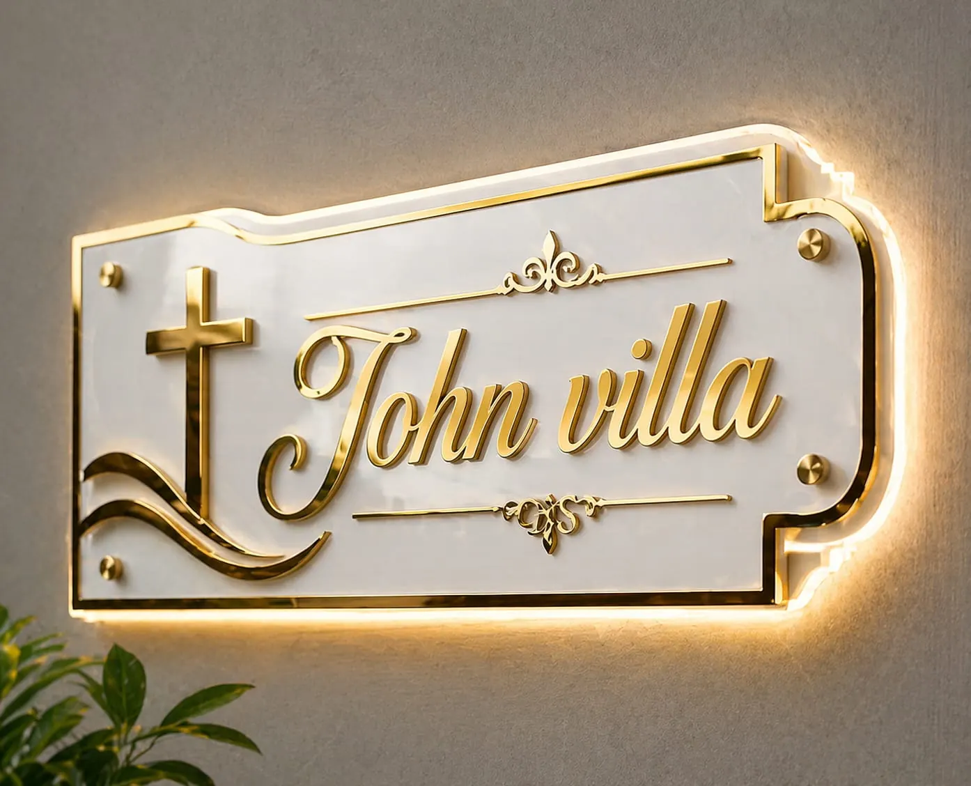 Custom villa name board by Neelavarn Ajman
