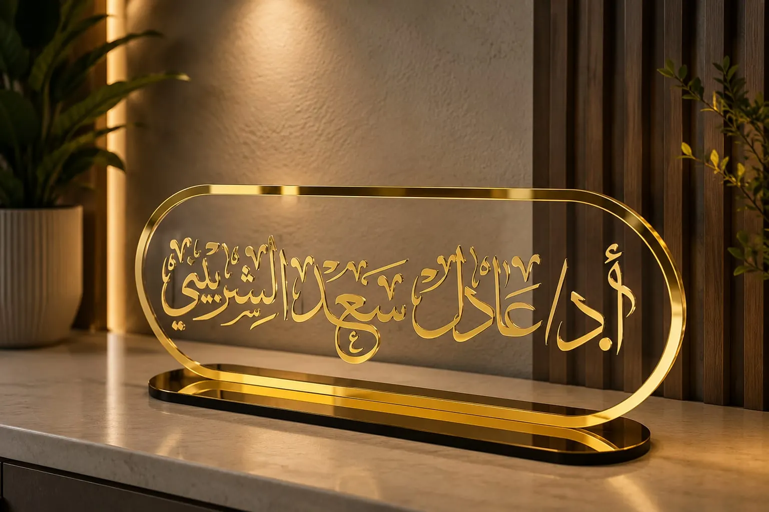 Arabic desk and wall name plate by Neelavarn Ajman