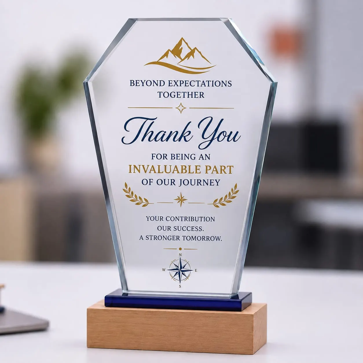 Acrylic appreciation award by Neelavarn Ajman