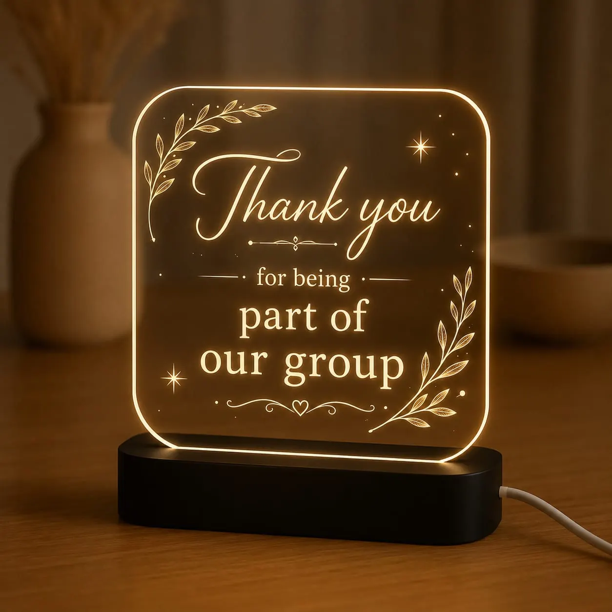 Illuminated thank-you art by Neelavarn Ajman
