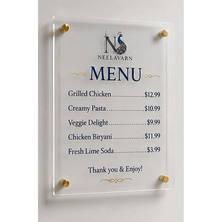 Acrylic Menu Boards by Neelavarn
