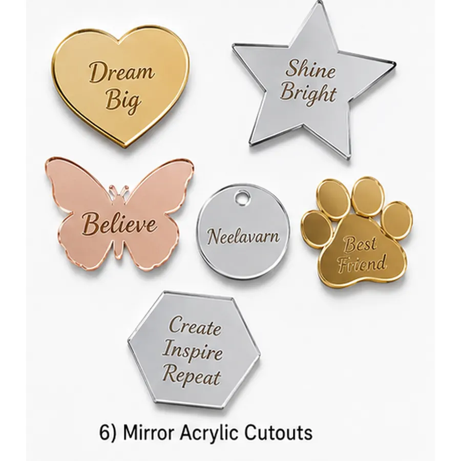 Mirror Acrylic Cutouts by Neelavarn